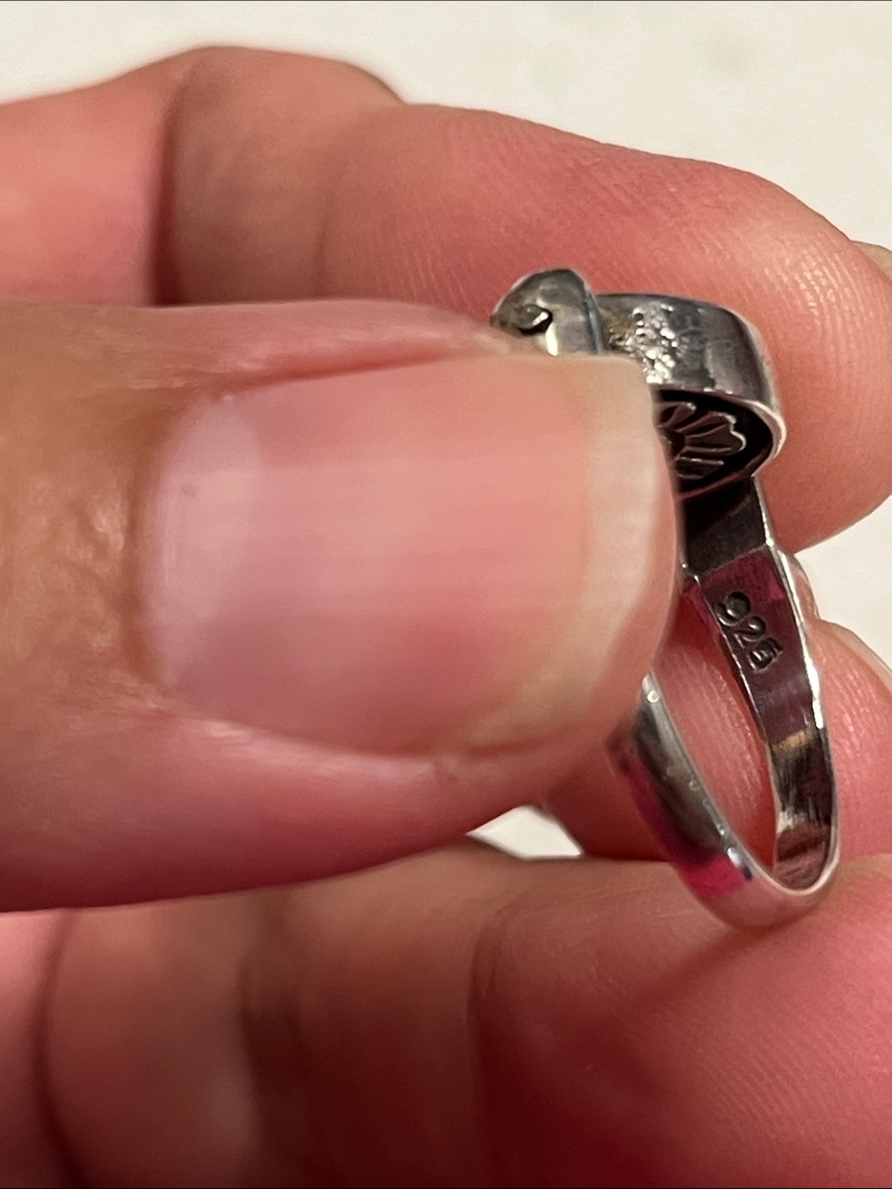 Sterling Silver Sunflower Signet/kissing Ring - Silver - Picture 3 of 6